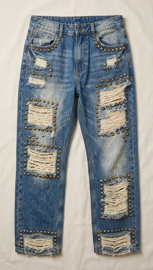 Studded Grunge Jeans