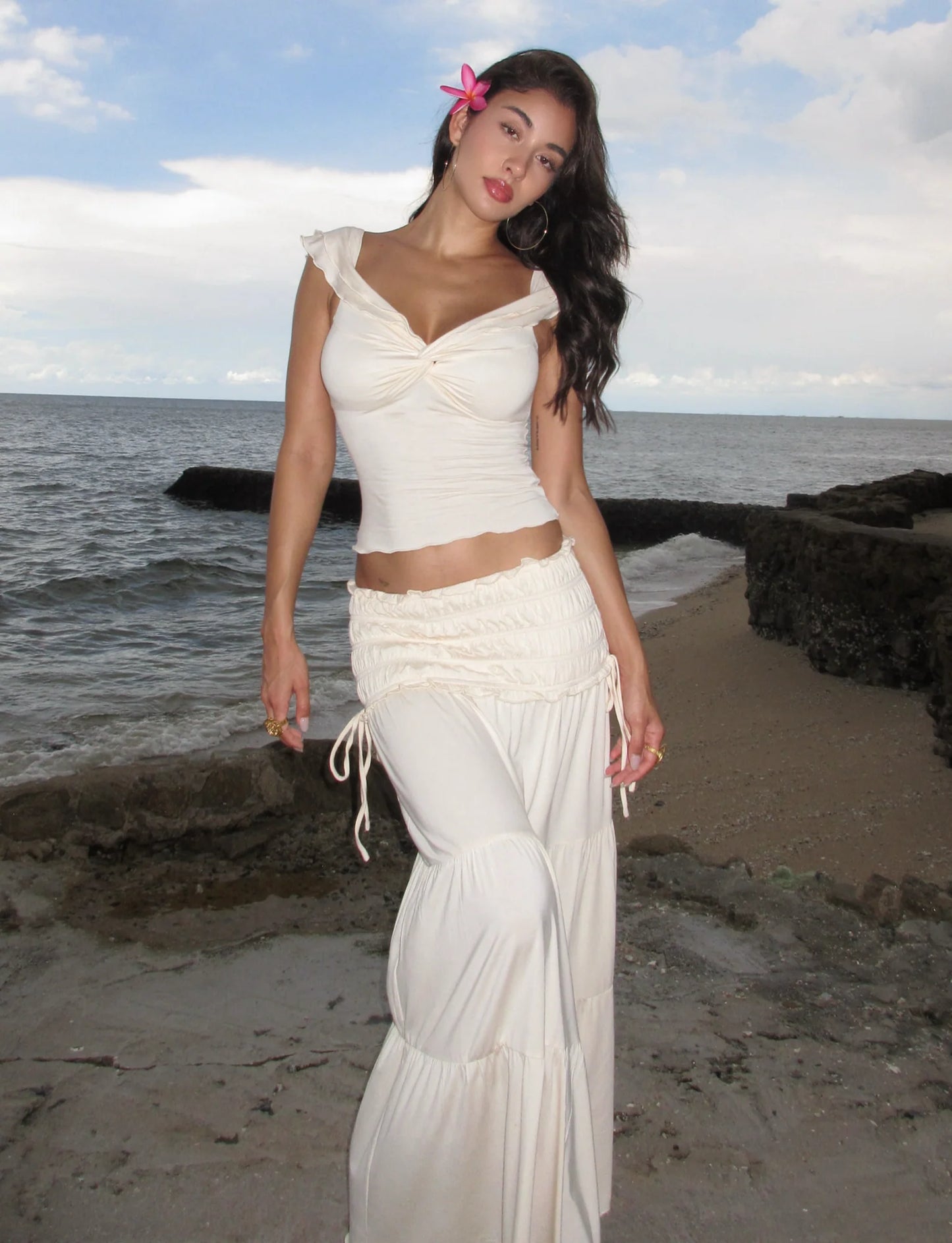 Smocked Side-Tie Two-Piece