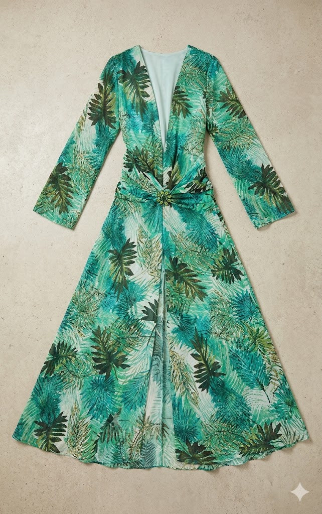 Jungle Print Silk Dress