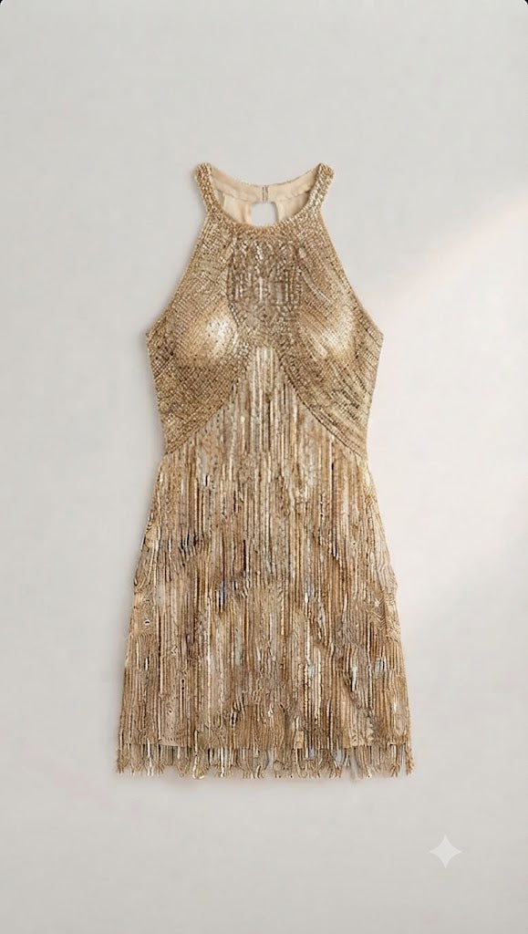 Golden Horizon Intricately Beaded Mini