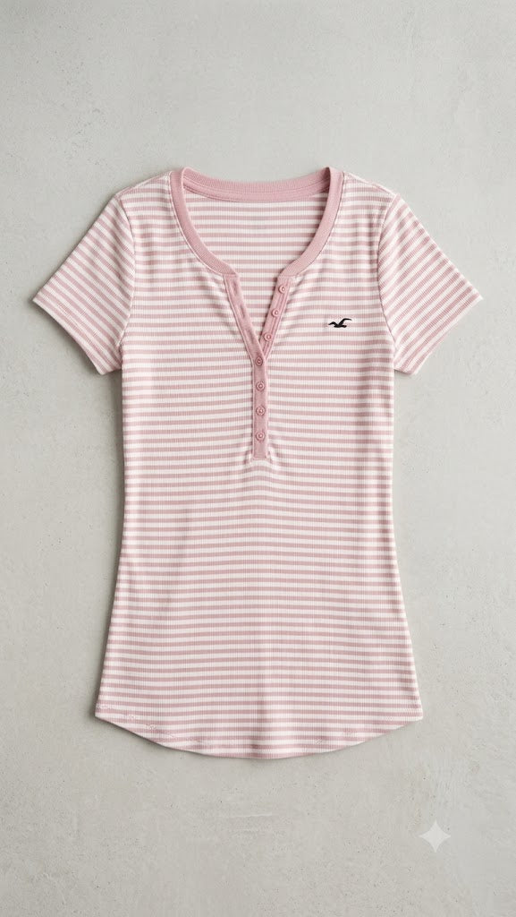 The Heritage Striped Ribbed Henley Tee