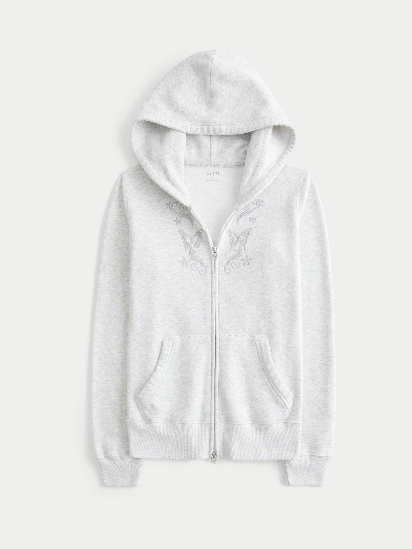 Chrysalis Embroidered Slouchy Zip Hoodie