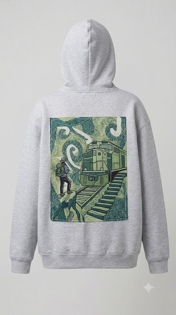 Heather Patch Zip Hoodie