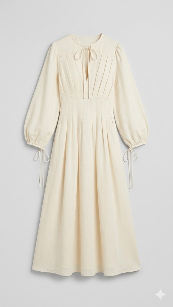 Amara Tie-Neck Linen Dress