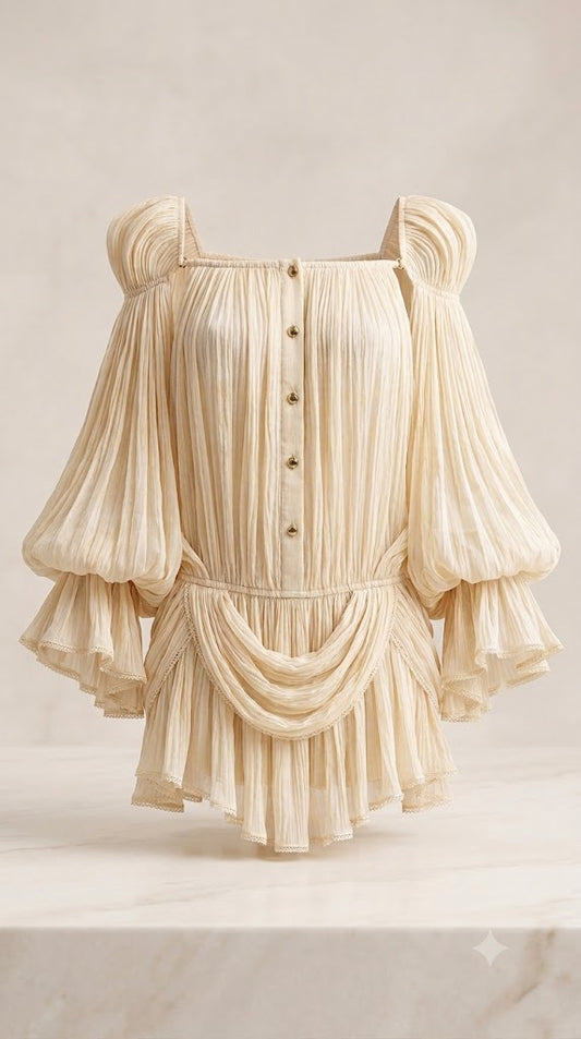 Aurelia Plissé Mini Dress