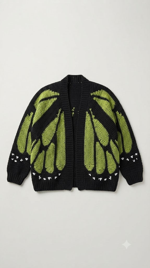 Fern Horizon Oversized Butterfly Cardigan