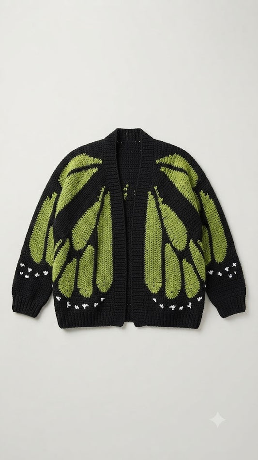 Fern Horizon Oversized Butterfly Cardigan