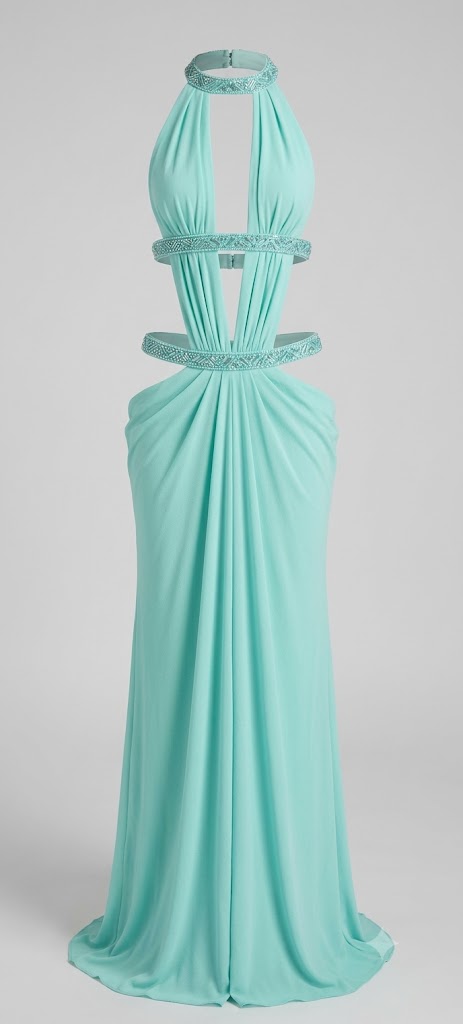 Crystal Tides Plunging Cutout Gown
