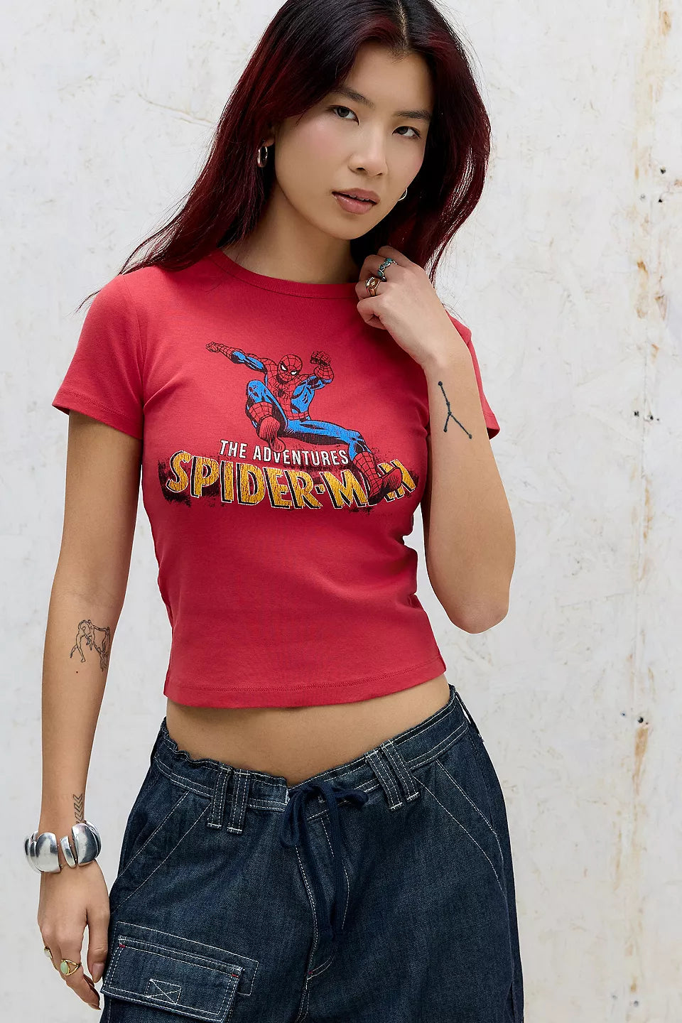 Crimson Retro Spider-Man Baby Tee