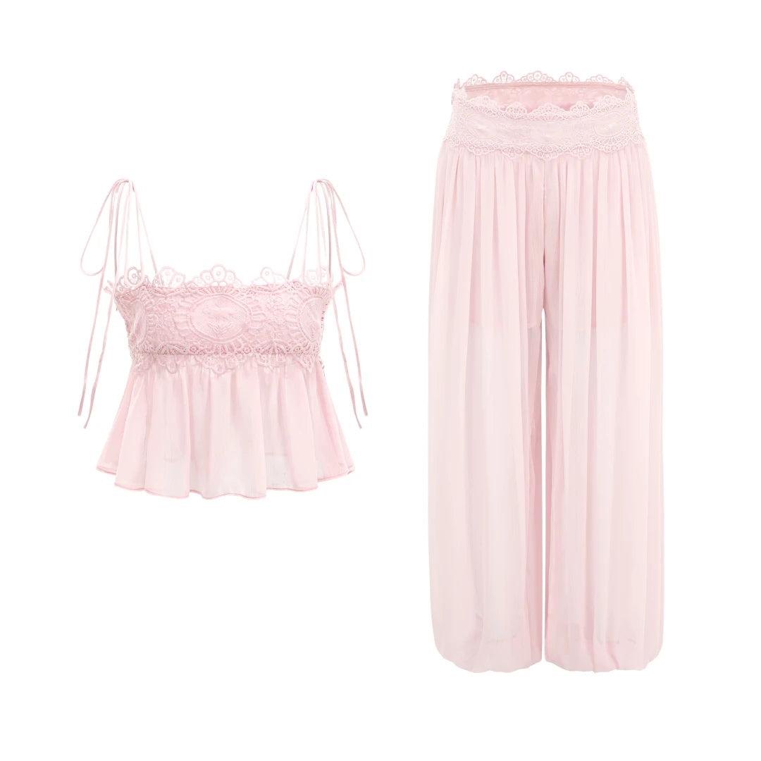 Ethereal Blush Lace Co-ord