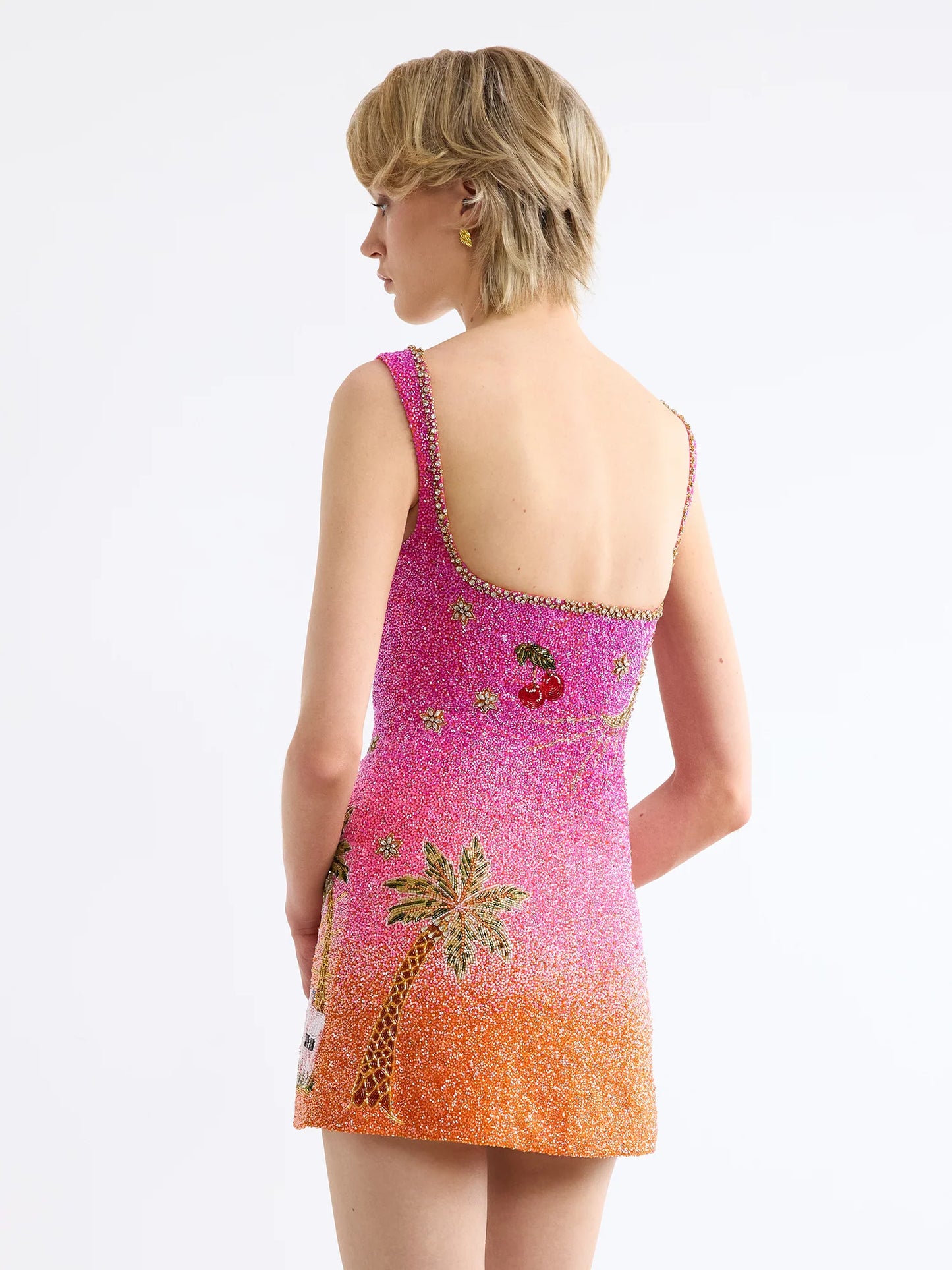 The Ibiza Sunset Beaded Mini Dress
