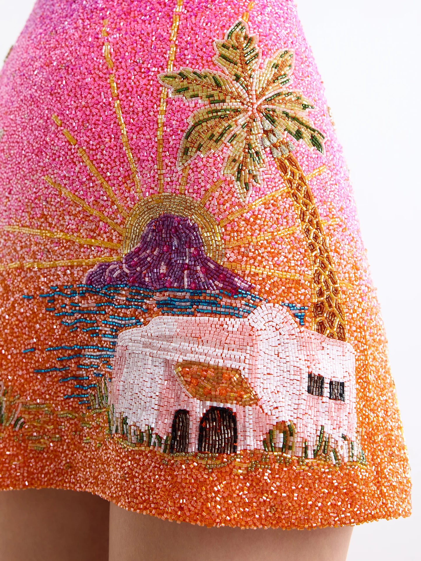 The Ibiza Sunset Beaded Mini Dress