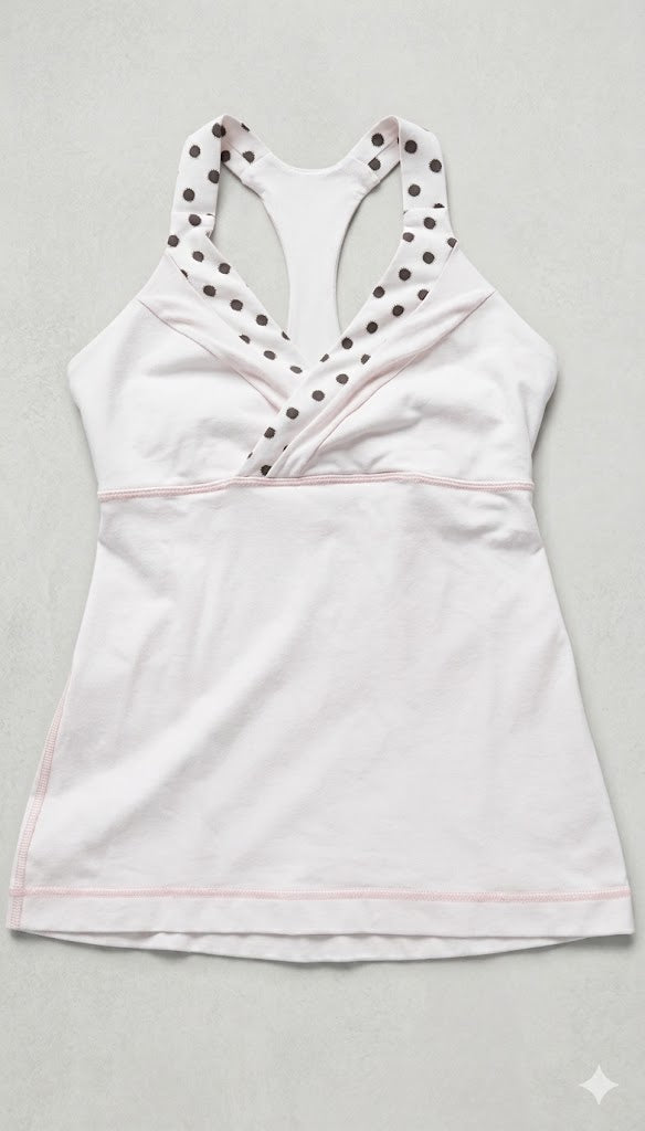Polka Dot Trim Surplice Camisole