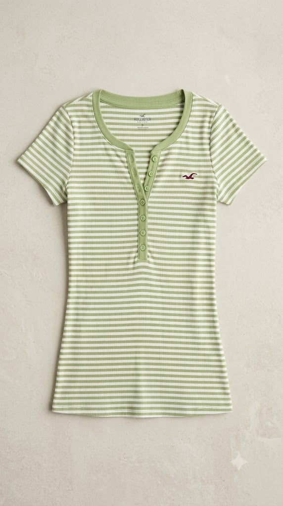The Heritage Striped Ribbed Henley Tee
