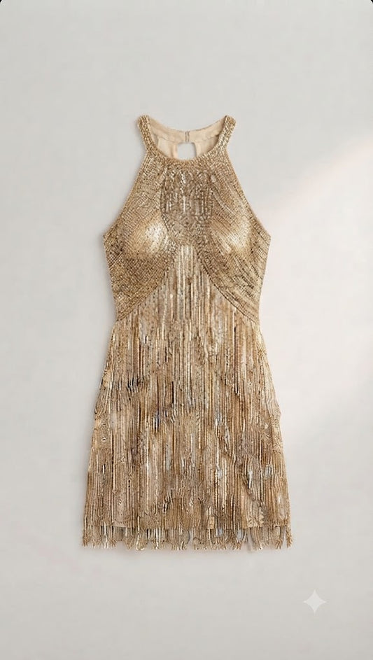 Golden Horizon Intricately Beaded Mini