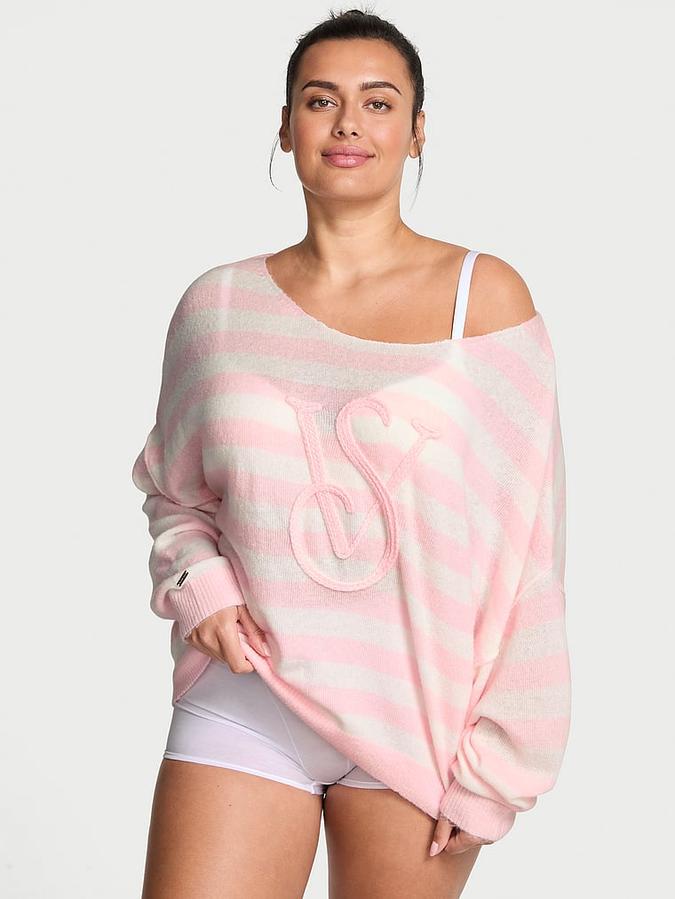 Victoria Pink Striped Oversized Lounge Knit