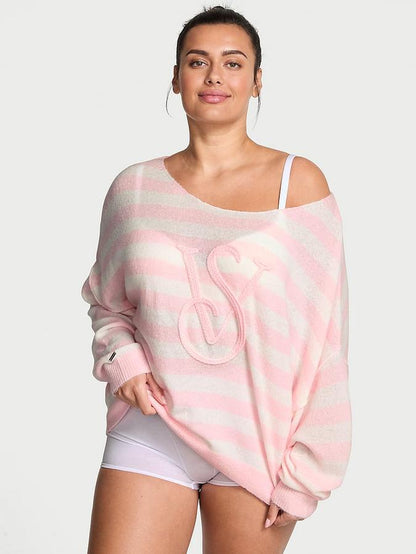 Victoria Pink Striped Oversized Lounge Knit