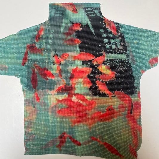 Marina Koi-Print Textured Top
