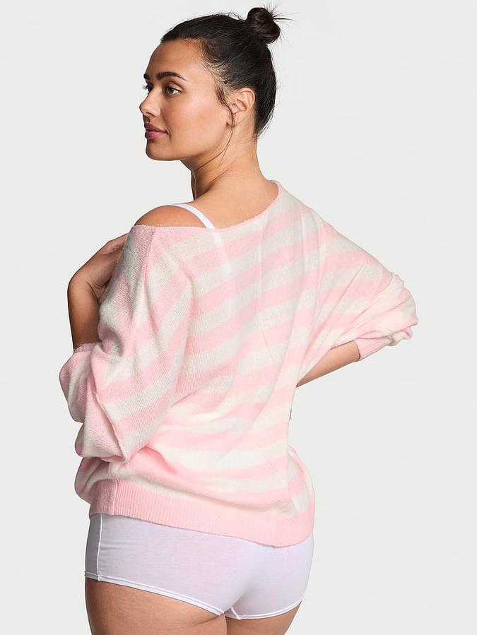 Victoria Pink Striped Oversized Lounge Knit