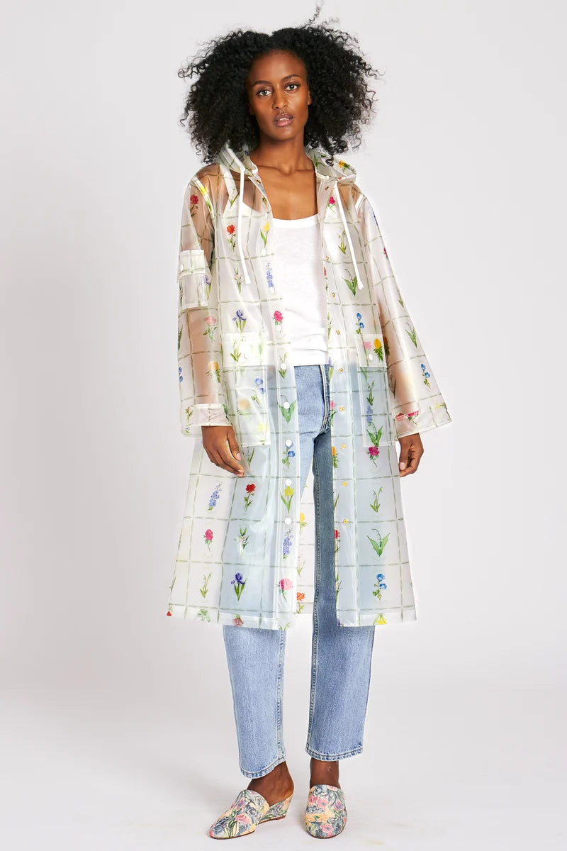 Floral Transparent Raincoat