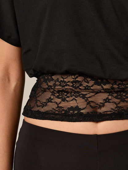 Eclipse Slouchy Lace-Hem Top