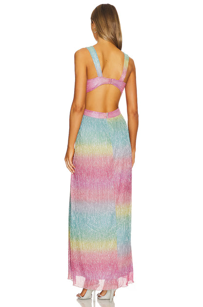 Prismatic Dream Cutout Maxi Dress