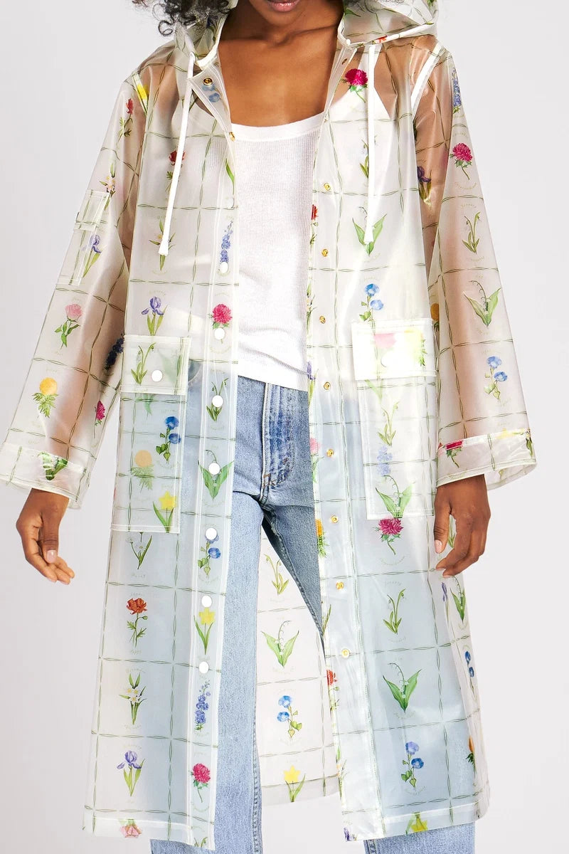 Floral Transparent Raincoat