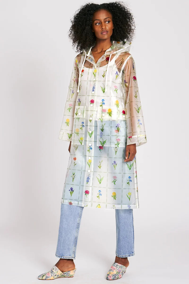 Floral Transparent Raincoat