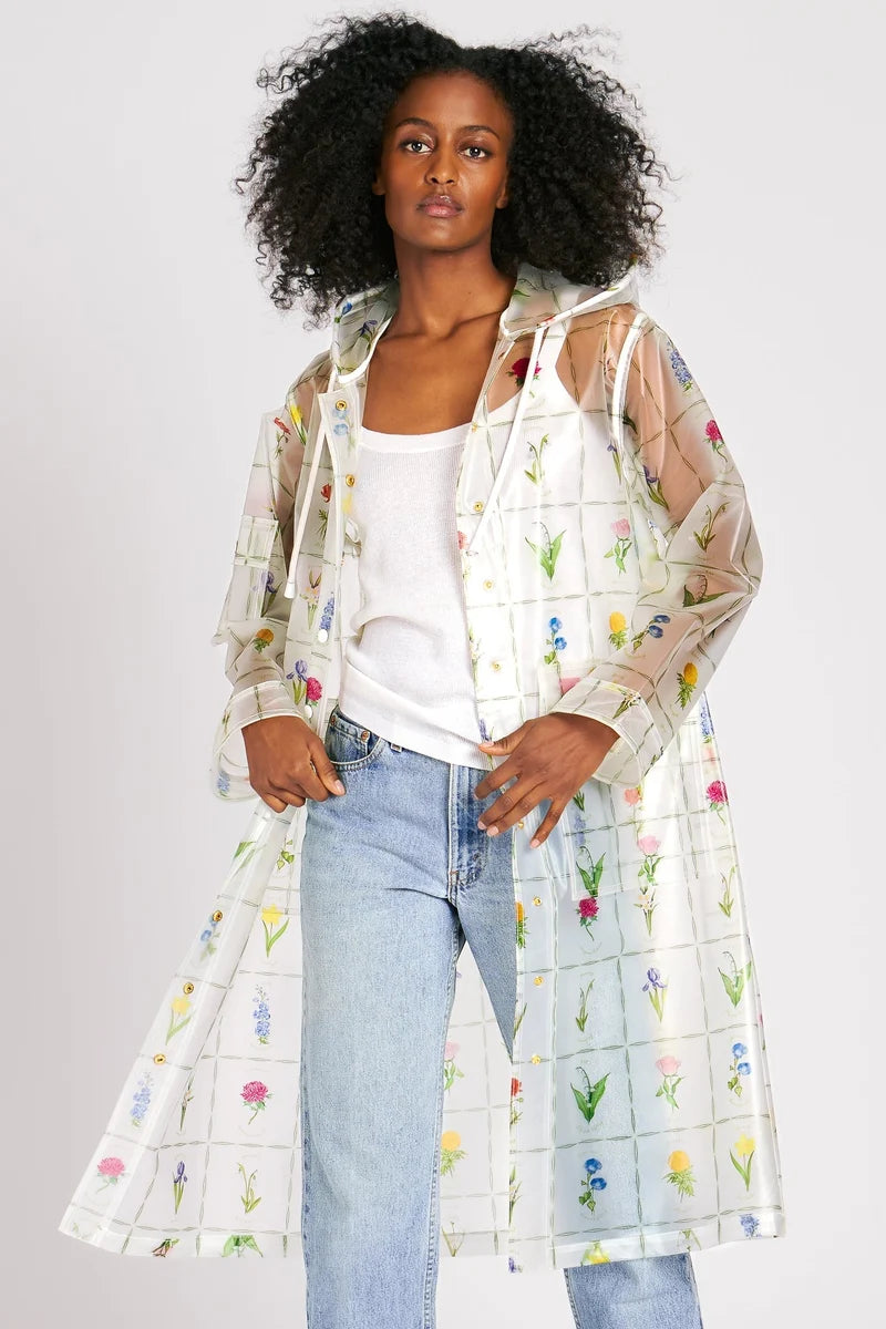 Floral Transparent Raincoat