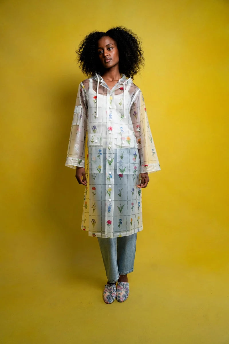 Floral Transparent Raincoat