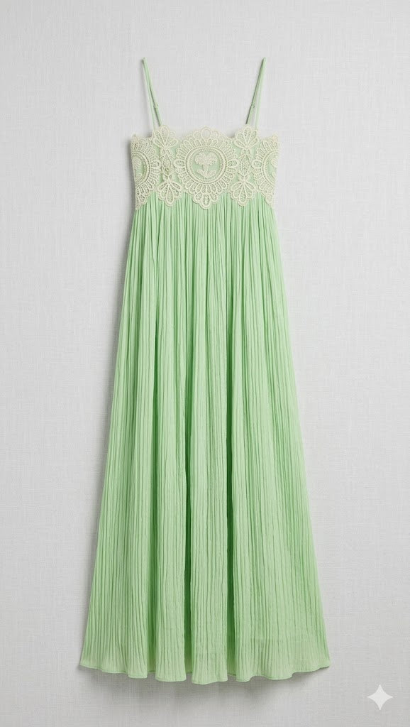 Evie Embroidered Lace-Trim Dress
