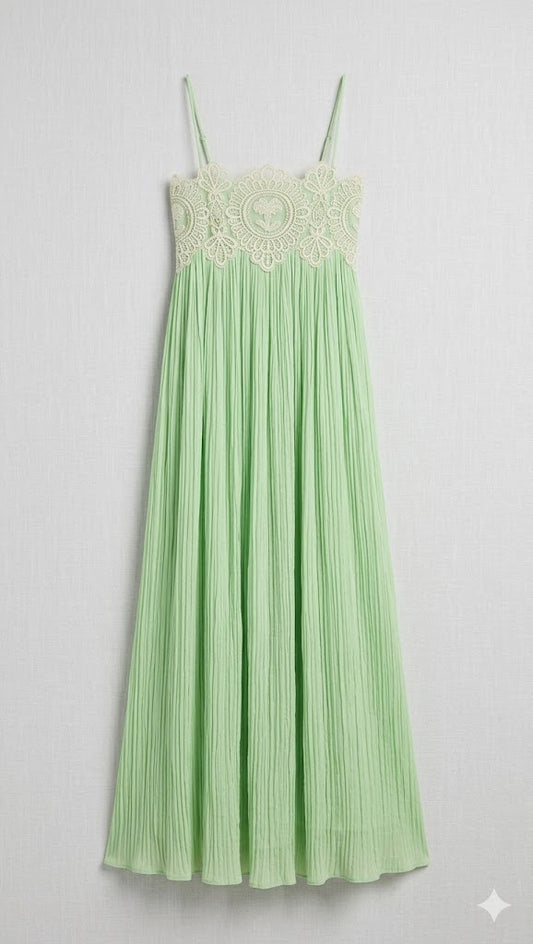 Evie Embroidered Lace-Trim Dress