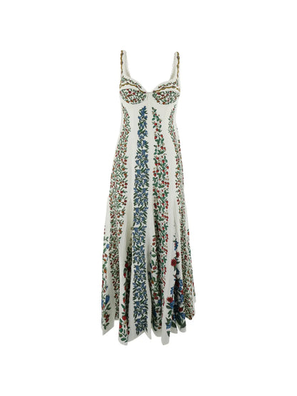 Wildflower Trellis Bustier Midi Dress