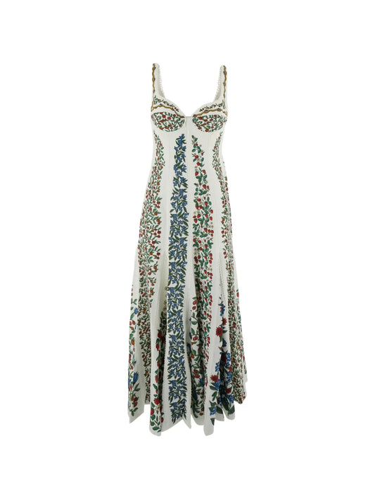 Wildflower Trellis Bustier Midi Dress