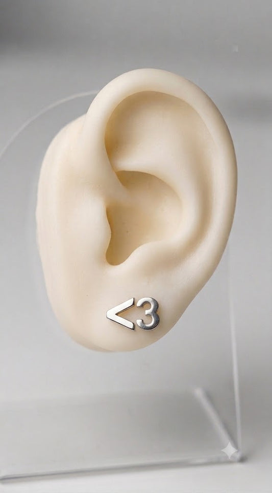 Cyber Heart Studs