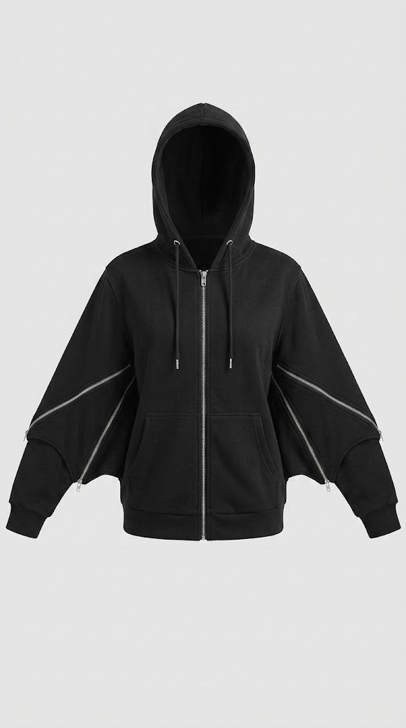 Batwing Zipper Hoodie