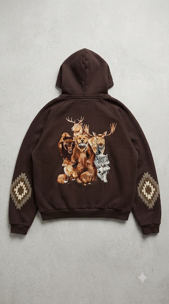 Alpine Fauna Geometric Zip Jacket