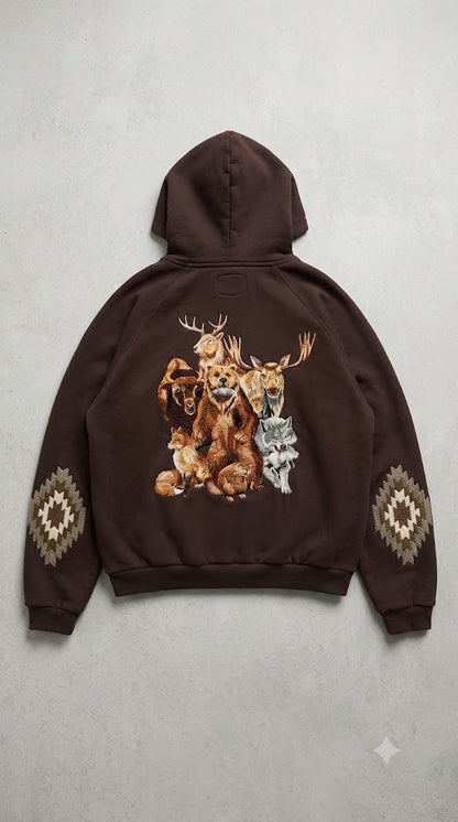 Alpine Fauna Geometric Zip Jacket
