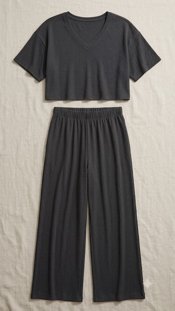 Onyx Ribbed Lounge Set