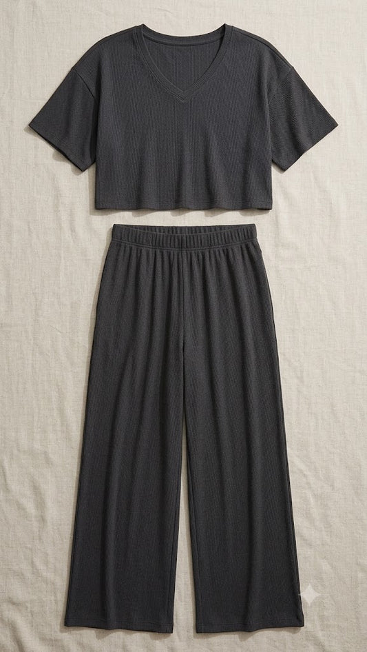 Onyx Ribbed Lounge Set