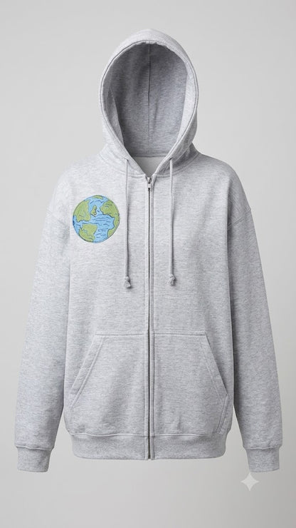 Heather Patch Zip Hoodie