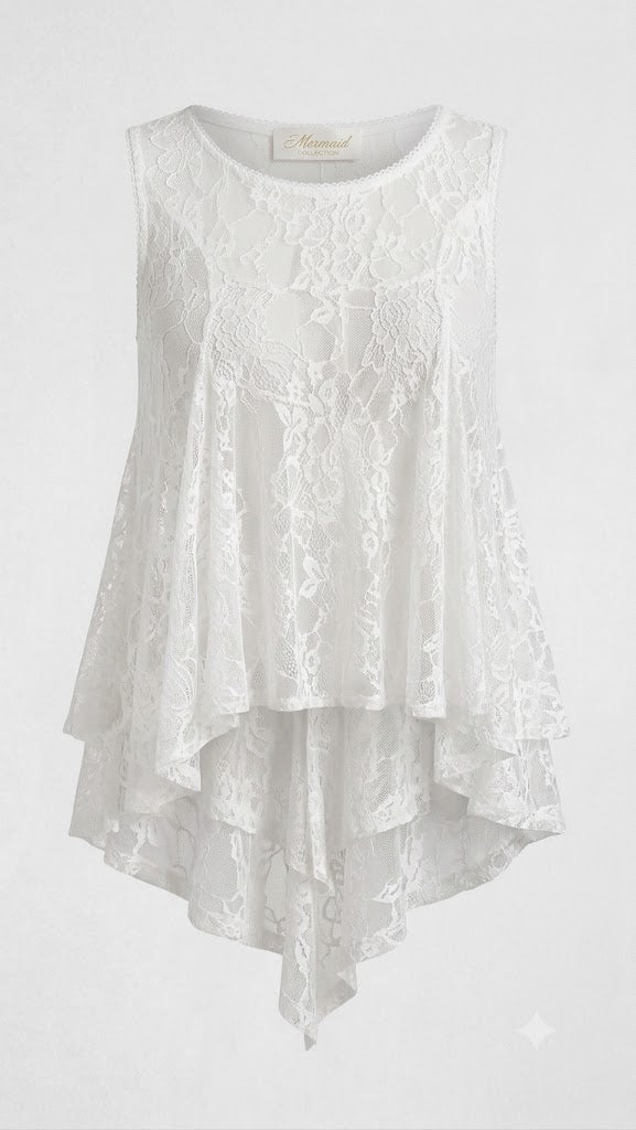 Ethereal Waterfall Lace Tunic
